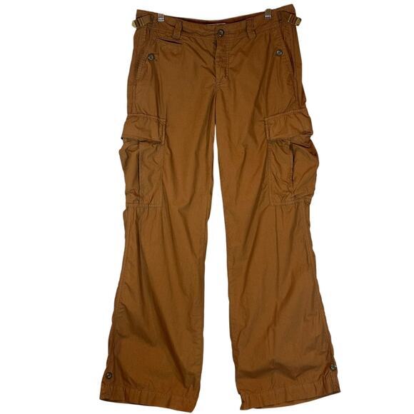 Vintage Polo Jeans Ralph Lauren Cotton Cargo Pants 10 Wide Leg Utility Y2K Baggy - Picture 1 of 16